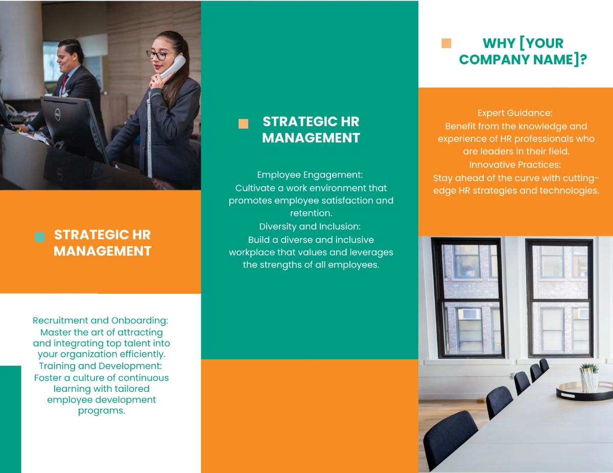 Free Human Resources Management Guide Brochure Template to Edit Online