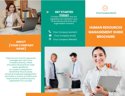 Free Human Resources Management Guide Brochure Template to Edit Online