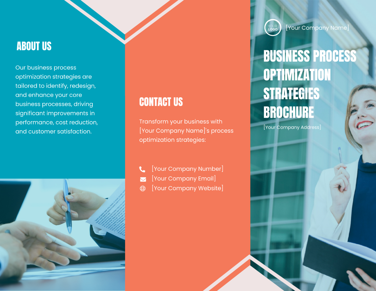 Business Process Optimization Strategies Brochure Template