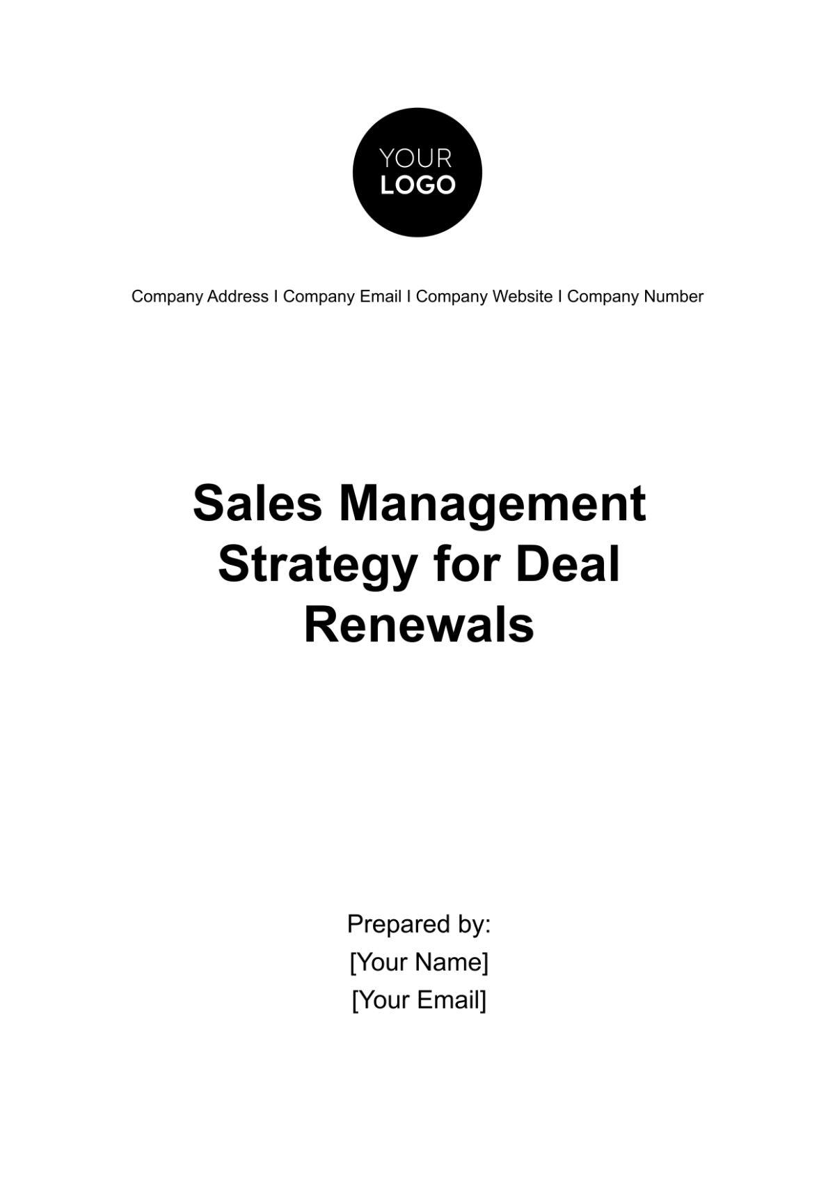Sales Management Strategy for Deal Renewals Template