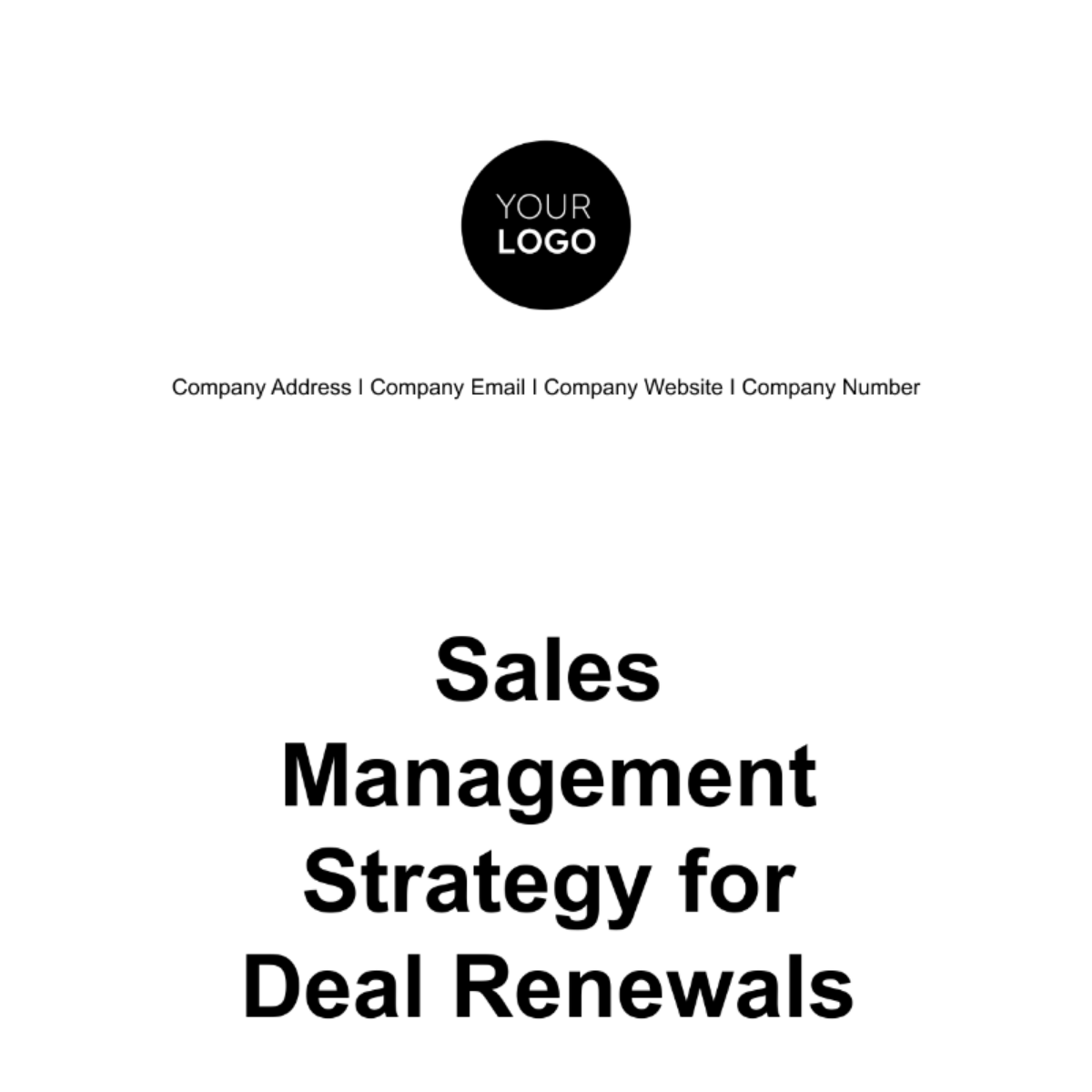 Sales Management Strategy for Deal Renewals Template - Edit Online ...