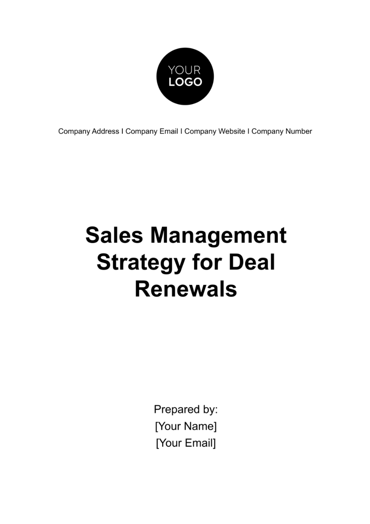 Sales Management Strategy for Deal Renewals Template - Edit Online & Download