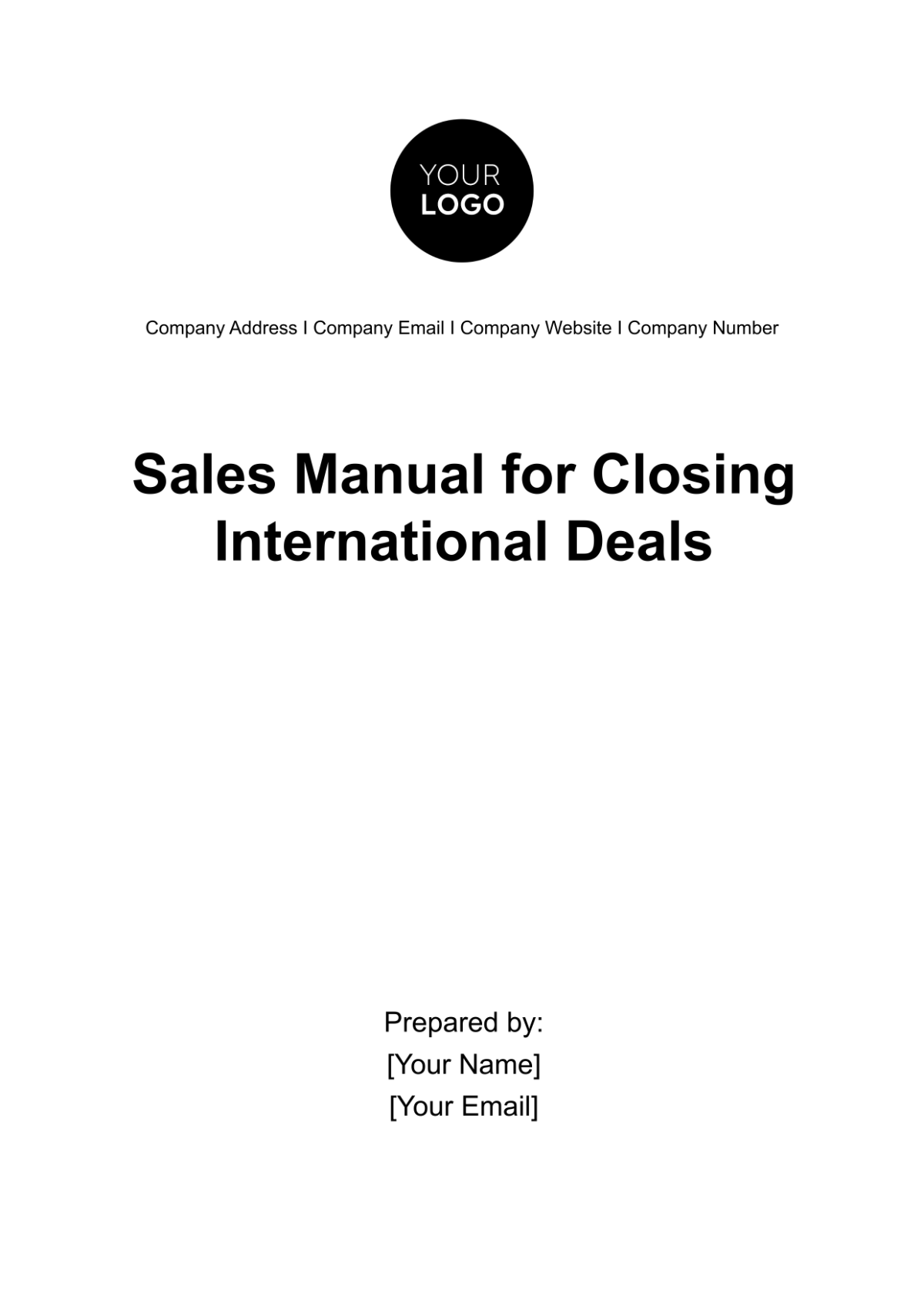 Sales Manual for Closing International Deals Template