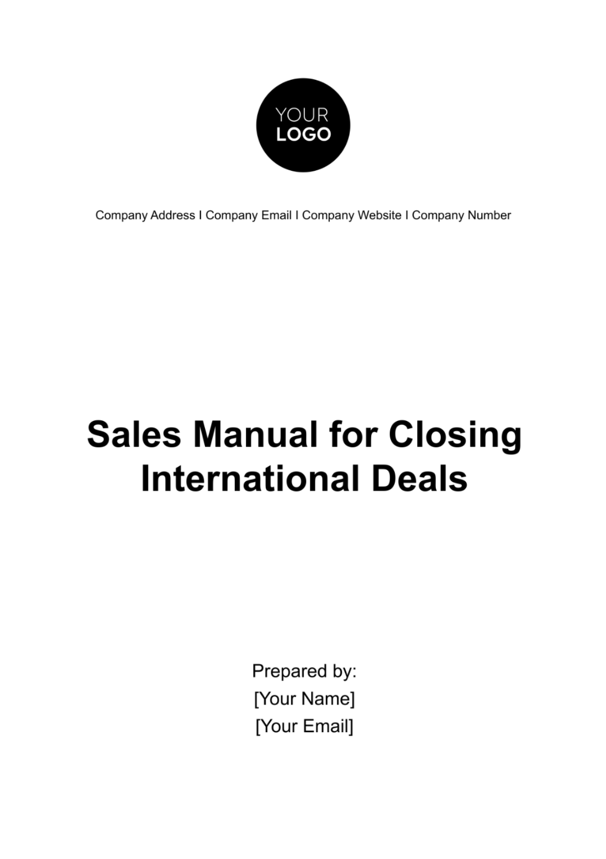 Sales Manual for Closing International Deals Template - Edit Online & Download