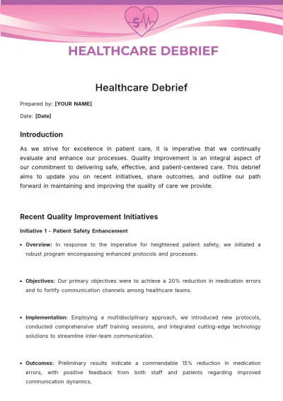 Free Healthcare Debrief Template to Edit Online