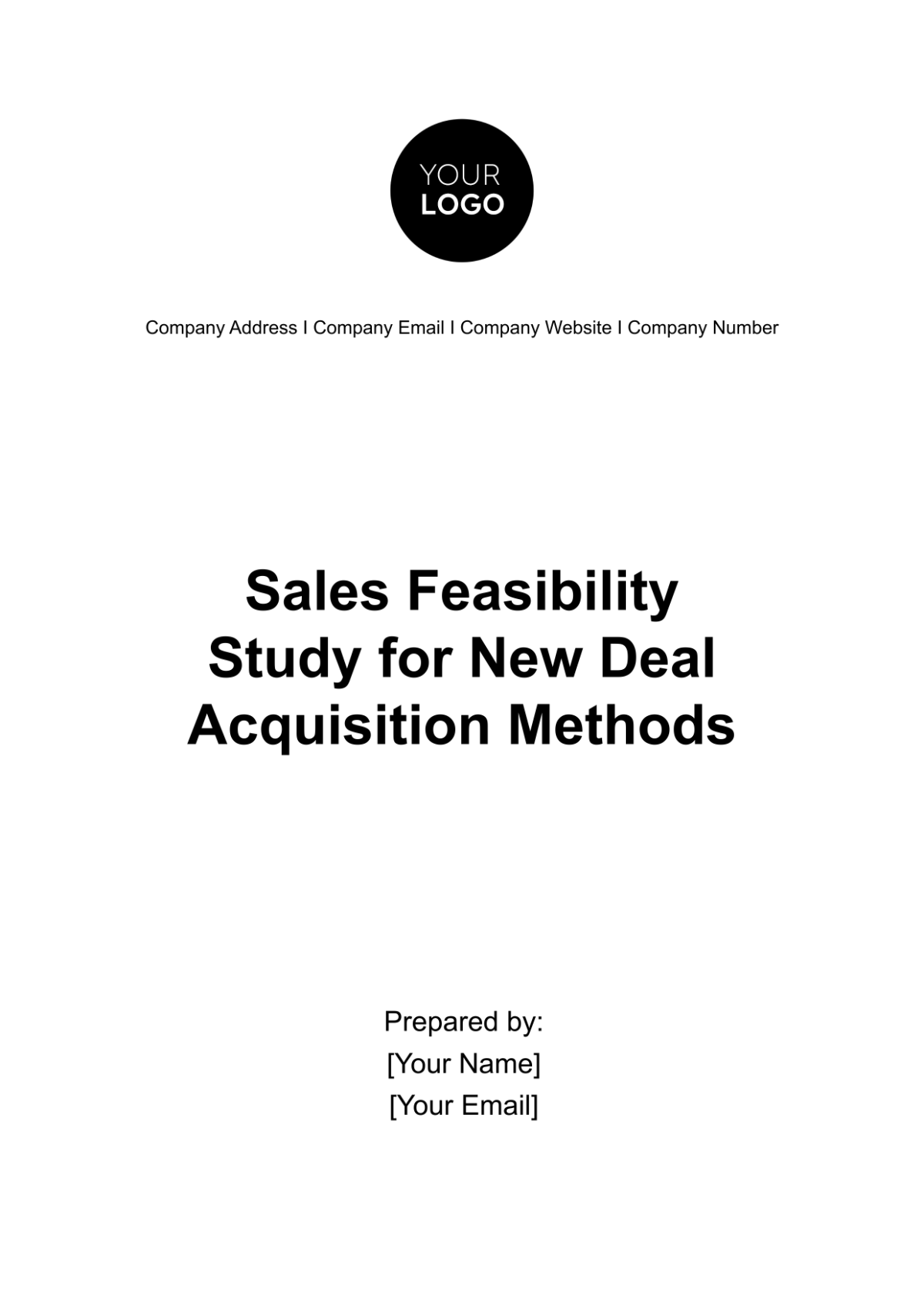 Sales Feasibility Study for New Deal Acquisition Methods Template