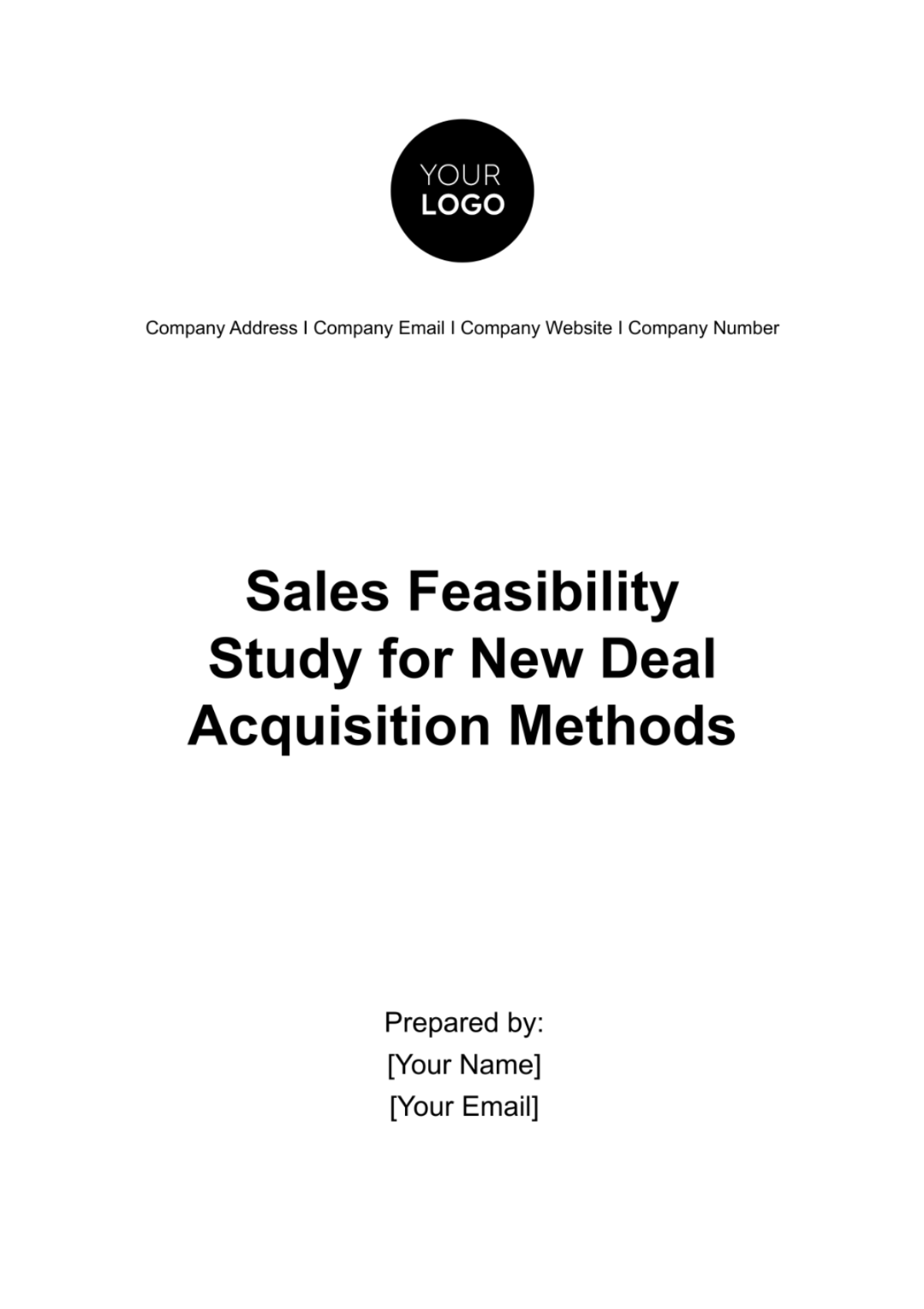 Sales Feasibility Study for New Deal Acquisition Methods Template - Edit Online & Download