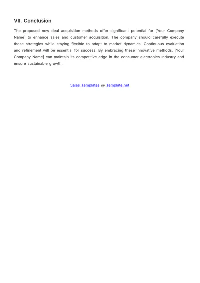Free Sales Feasibility Study for New Deal Acquisition Methods Template to Edit Online