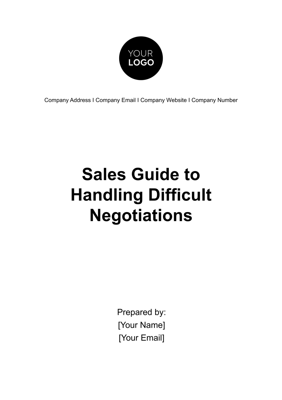 Free Sales Guide to Handling Difficult Negotiations Template