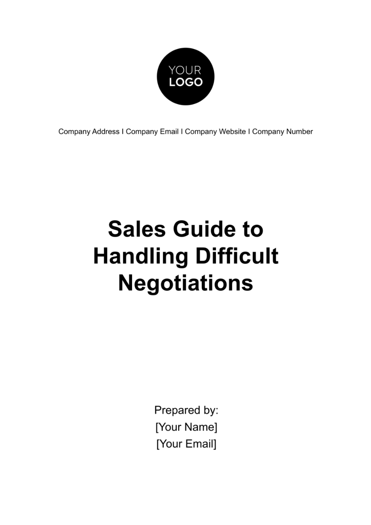 Sales Guide to Handling Difficult Negotiations Template - Edit Online & Download