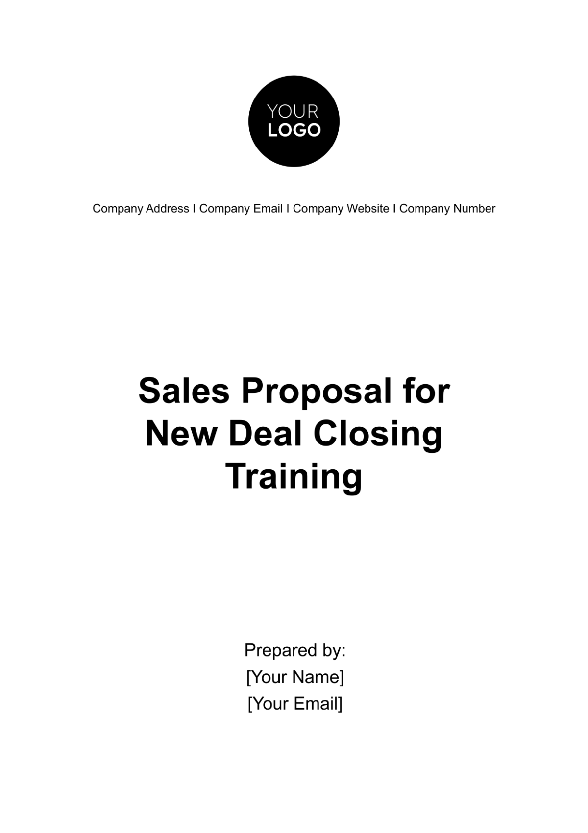 Sales Proposal for New Deal Closing Training Template