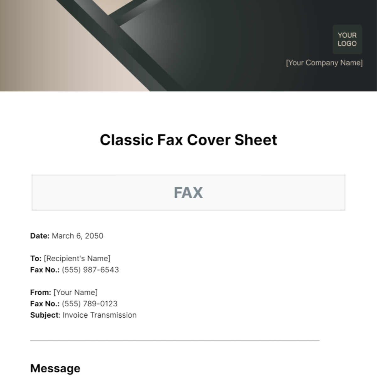 Classic Fax Cover Sheet