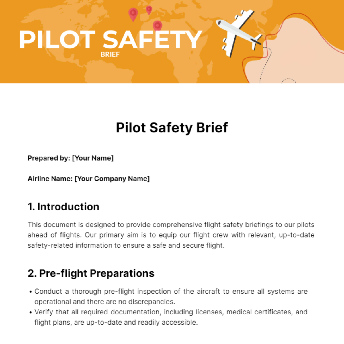 Pilot Safety Brief Template - Edit Online & Download