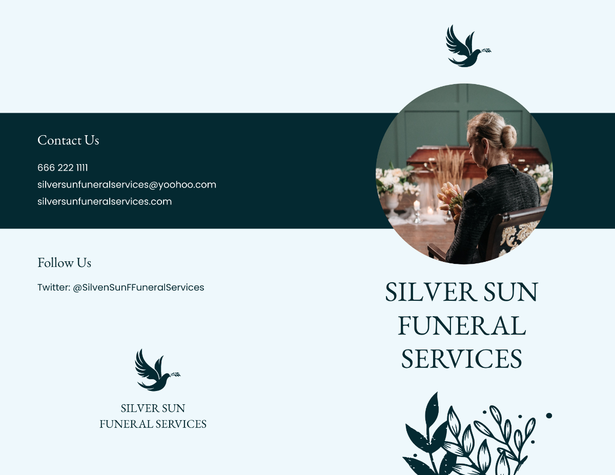 Sample Eulogy Funeral Bi-Fold Brochure Template