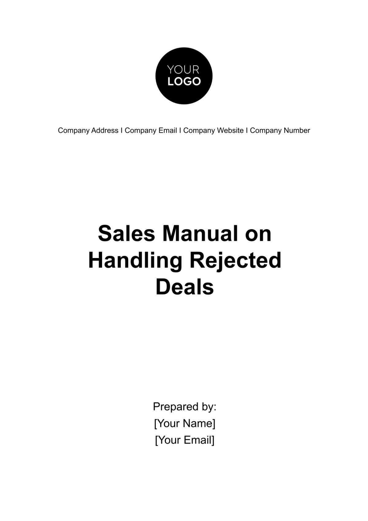 Free Sales Manual on Handling Rejected Deals Template