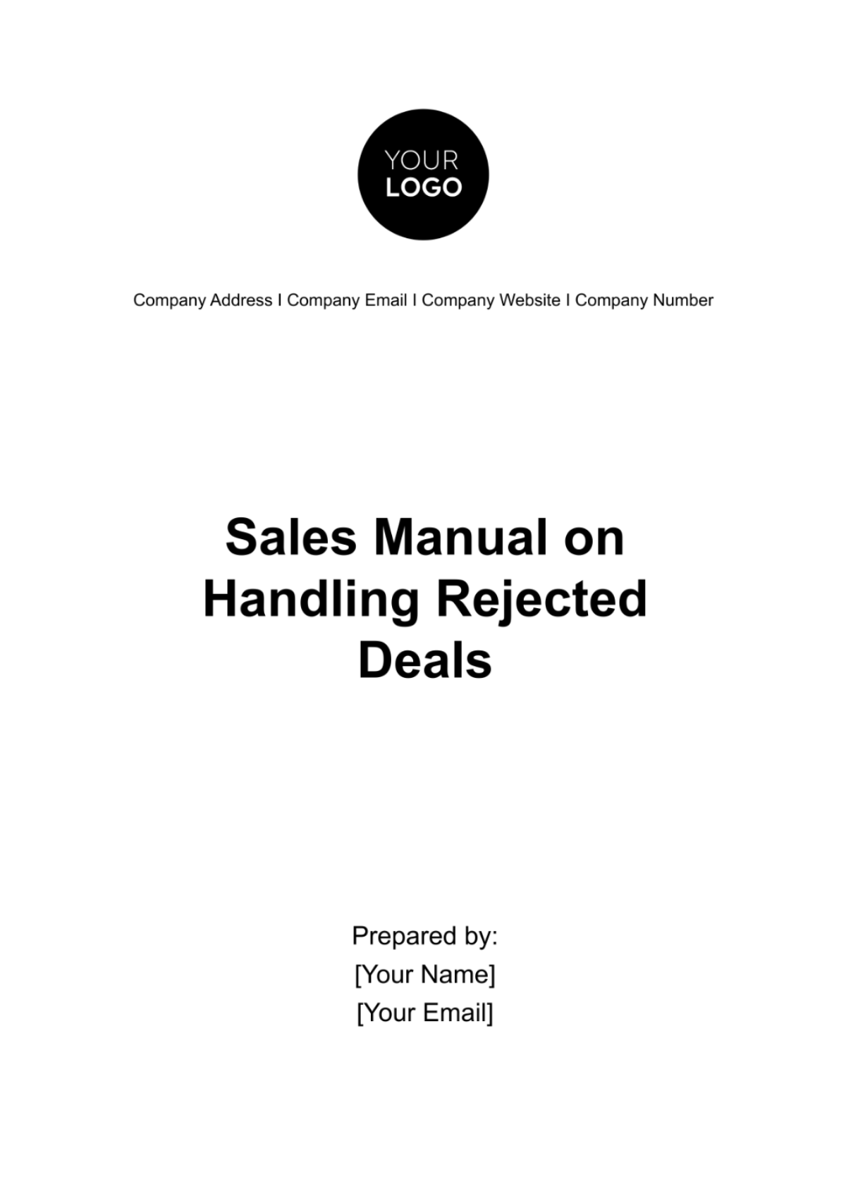 Sales Manual on Handling Rejected Deals Template - Edit Online & Download