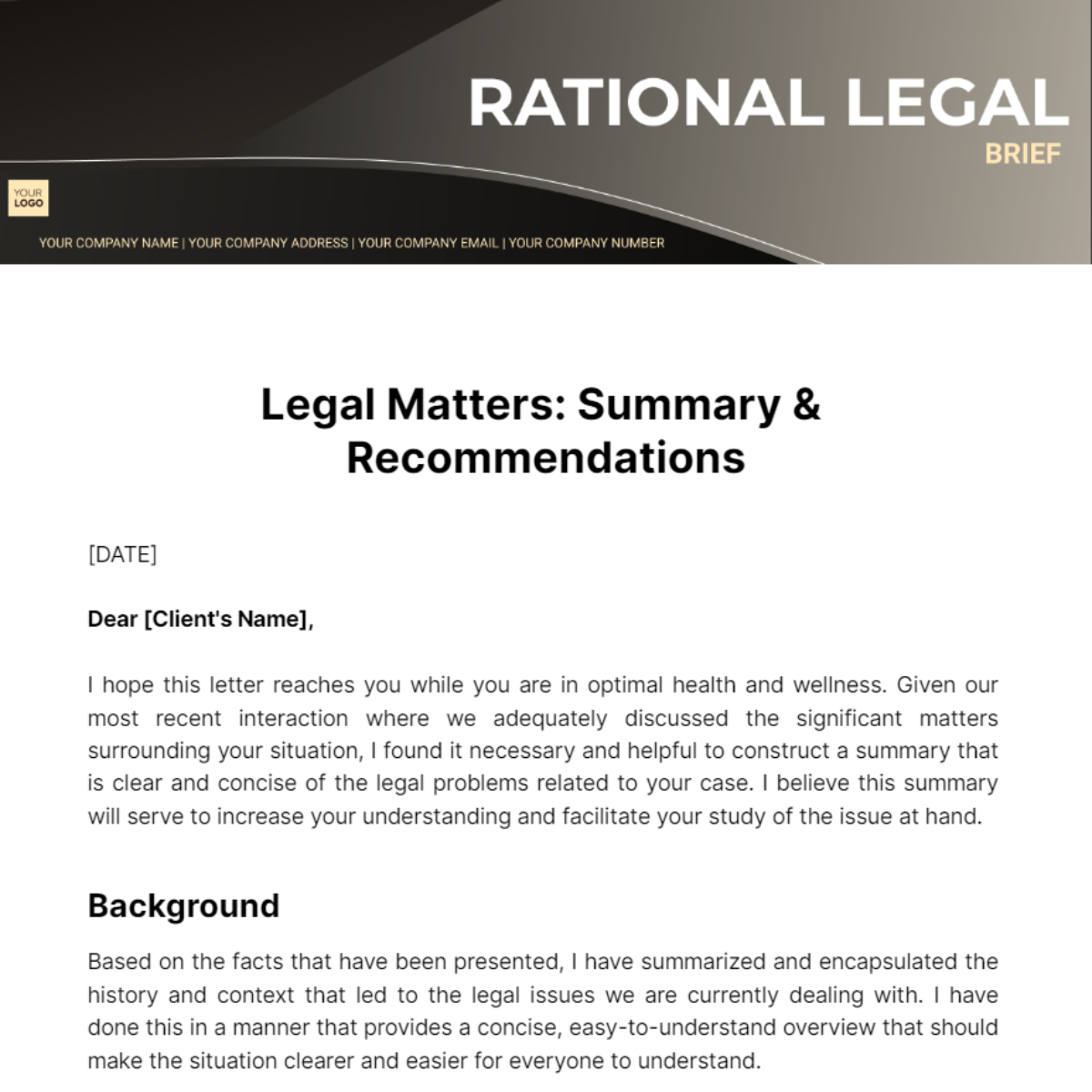 Rational Legal Brief Template - Edit Online & Download