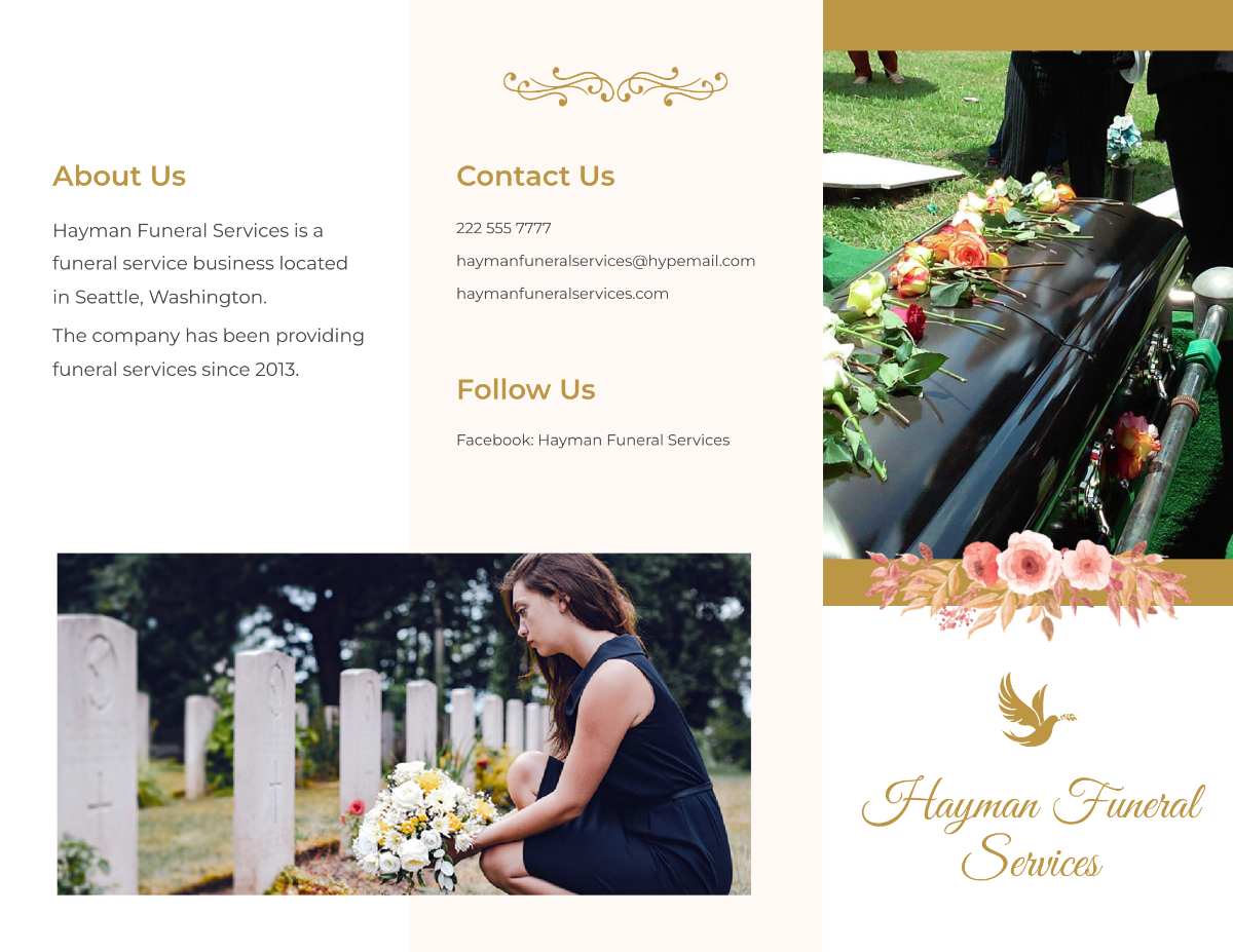 Free Sample Funeral Plan Tri-Fold Brochure Template