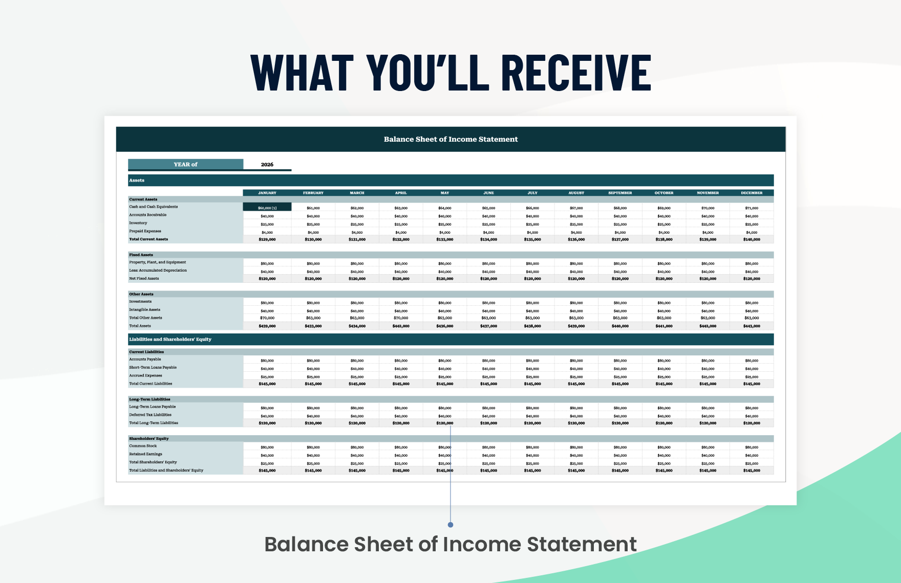 Balance Sheet of Income Statement Template