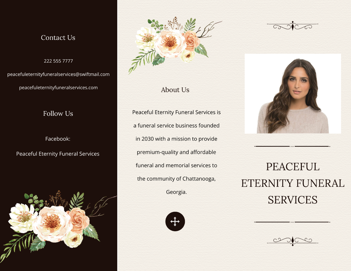 Sample Funeral Program Tri-Fold Brochure