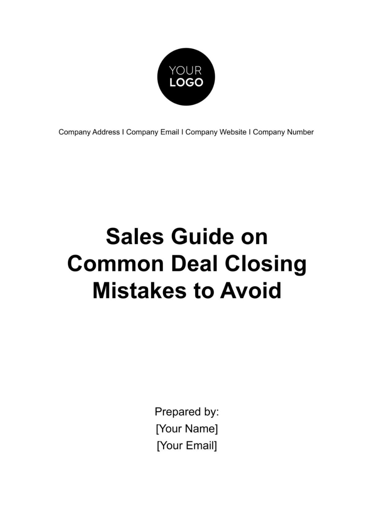 Sales Guide on Common Deal Closing Mistakes to Avoid Template - Edit Online & Download