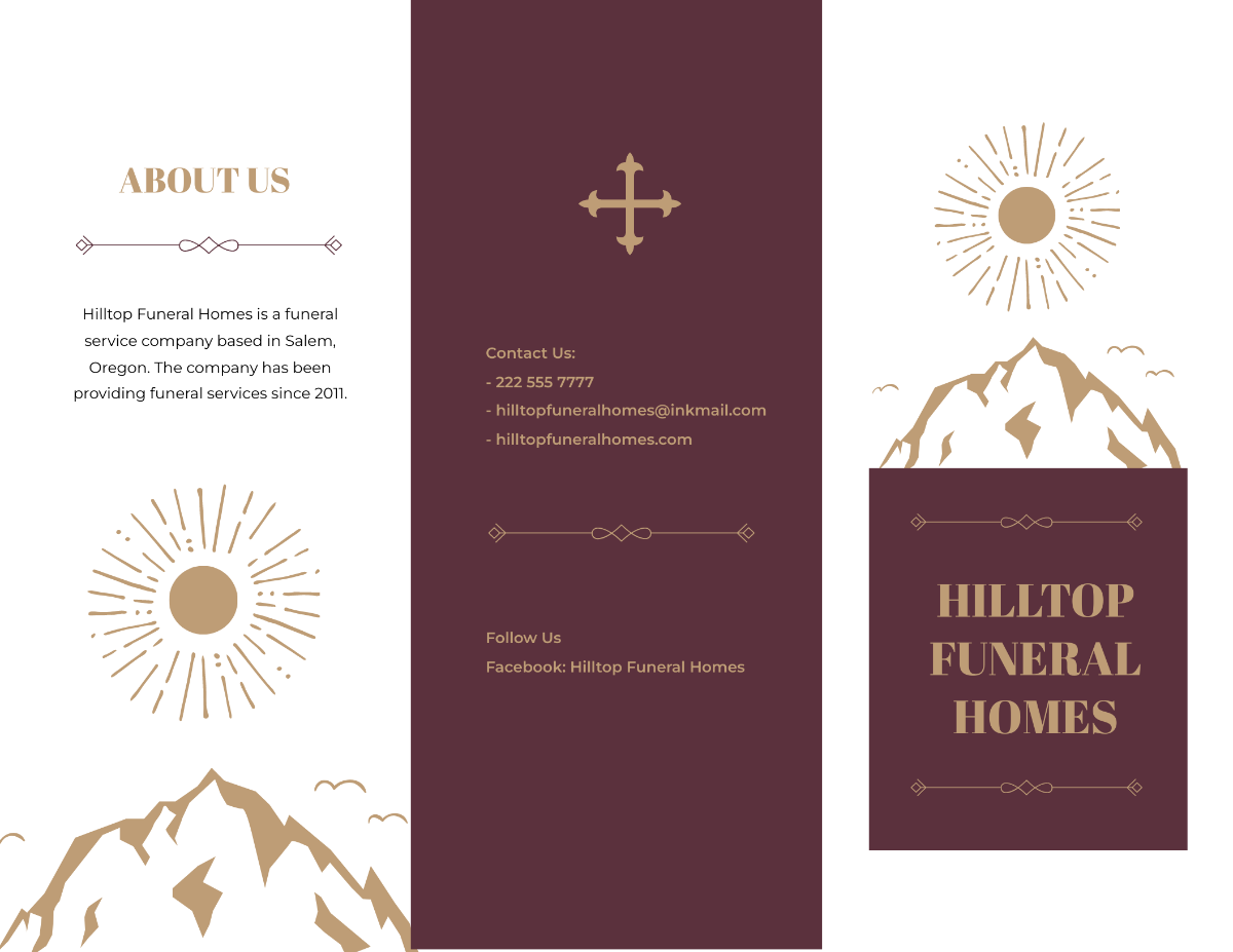 Veteran Eulogy Funeral Tri-Fold Brochure Template