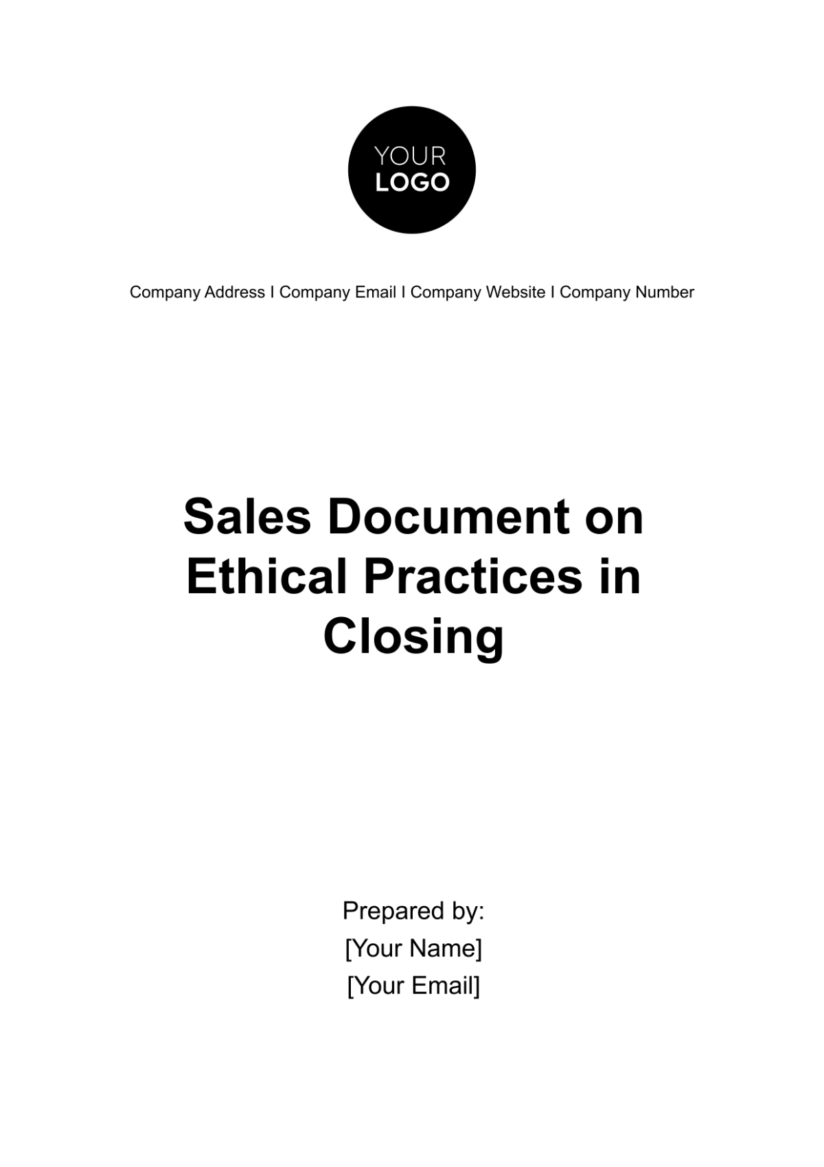 Free Sales Document on Ethical Practices in Closing Template