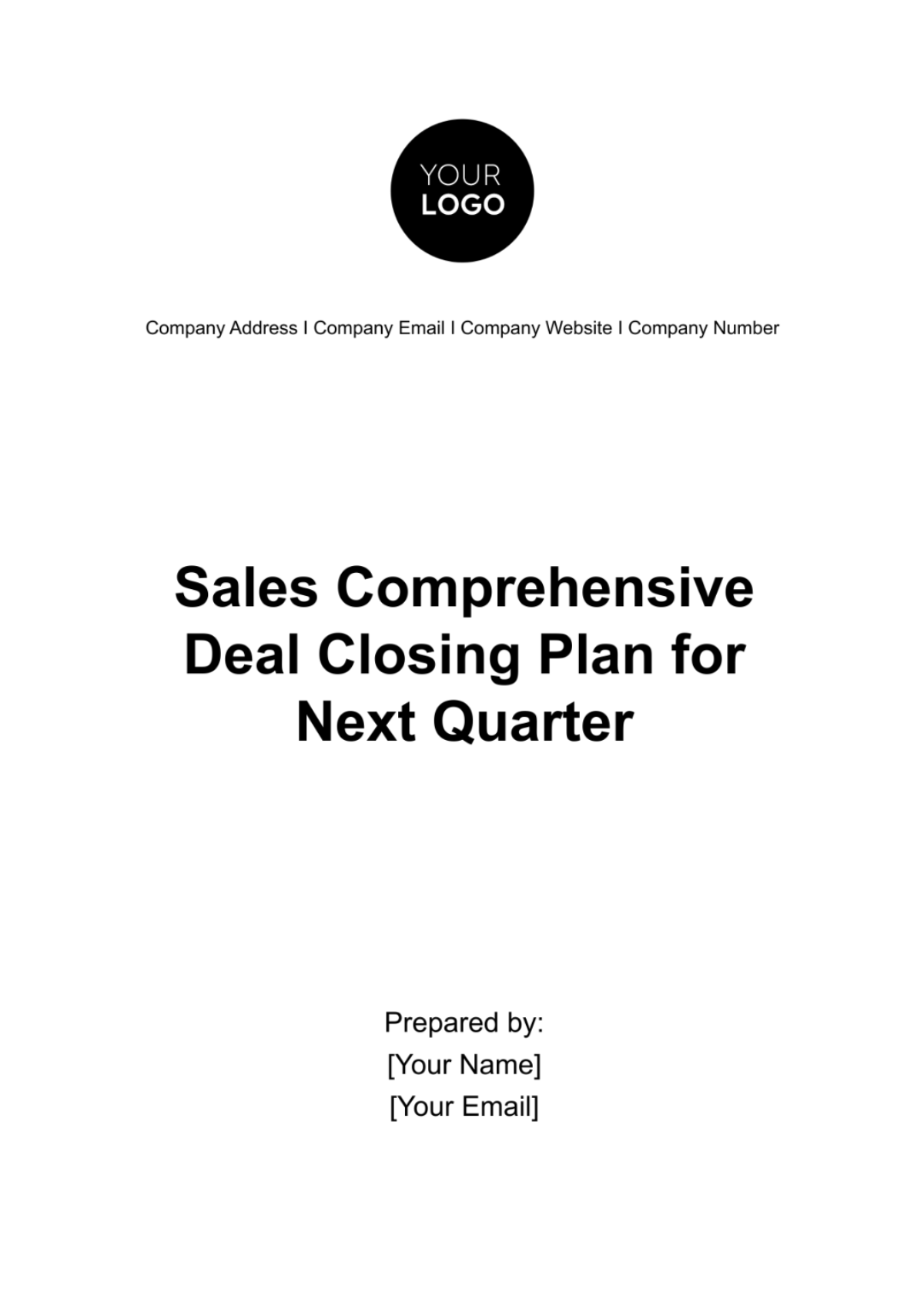 Sales Comprehensive Deal Closing Plan for Next Quarter Template - Edit Online & Download