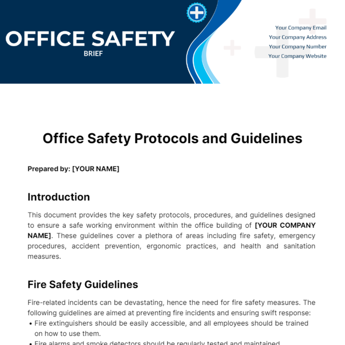 Office Safety Brief Template - Edit Online & Download