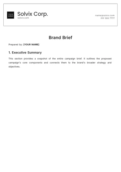 Free Brand Brief Design Template to Edit Online