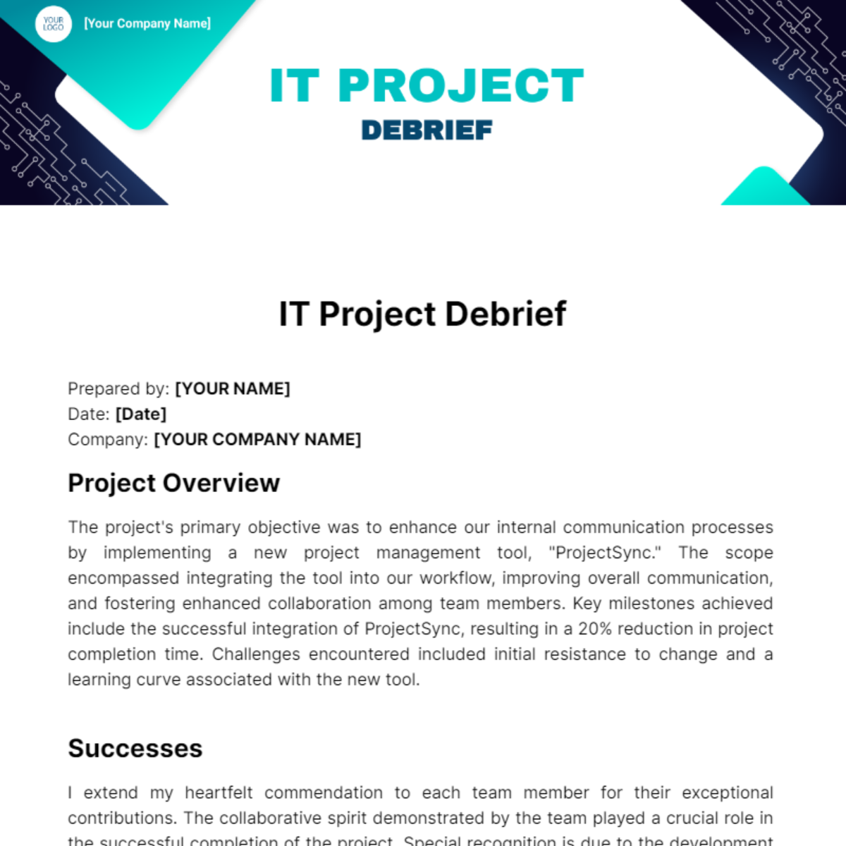 IT Project Debrief Template - Edit Online & Download