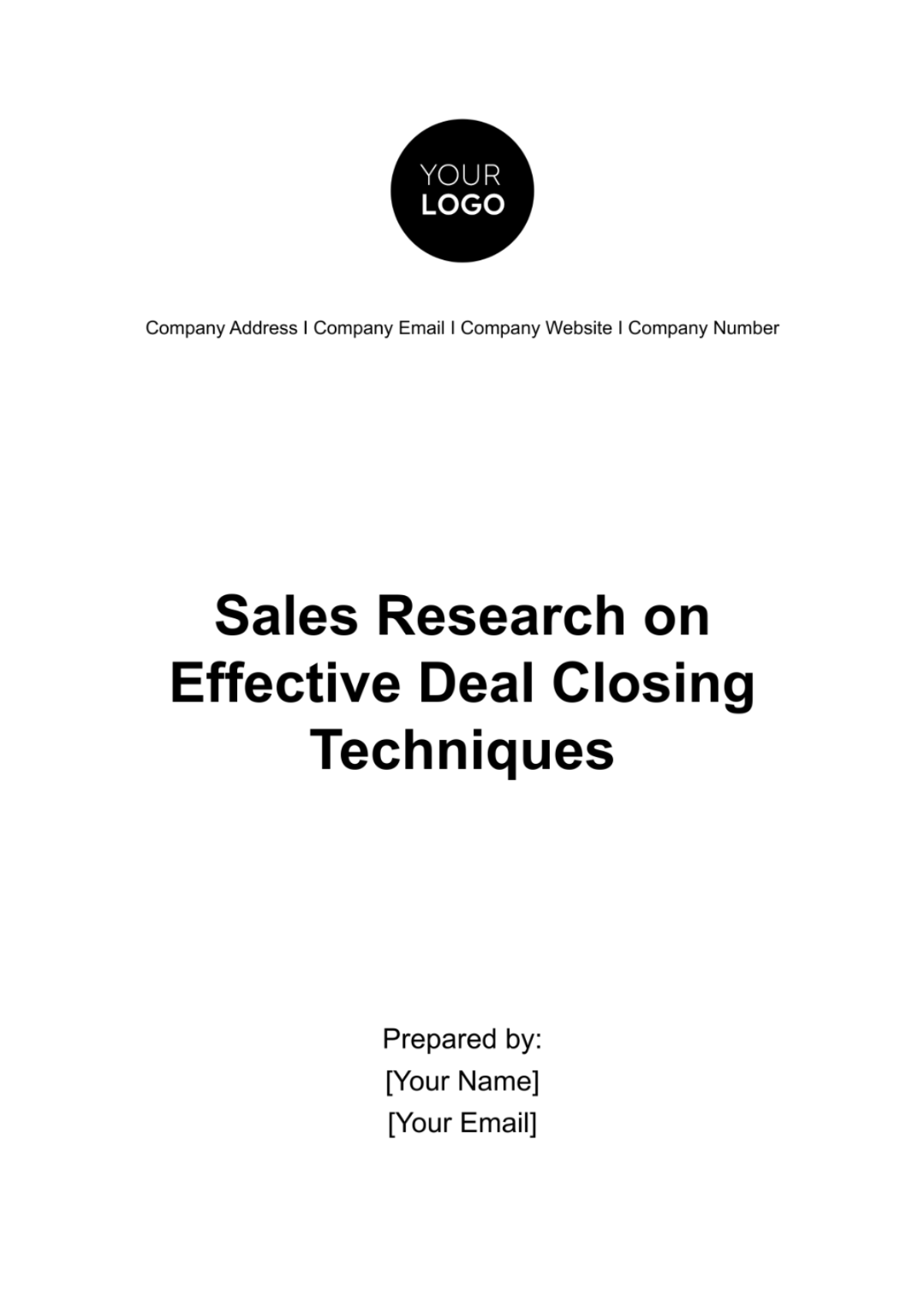 Sales Research on Effective Deal Closing Techniques Template - Edit Online & Download