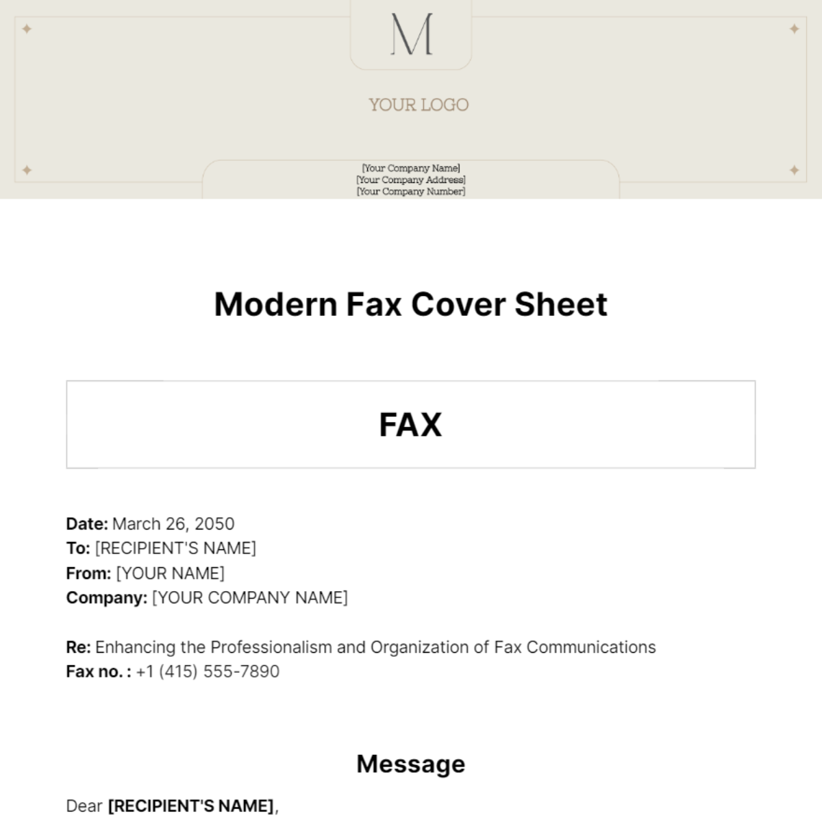 Executive Fax Cover Sheet Template - Edit Online & Download Example ...