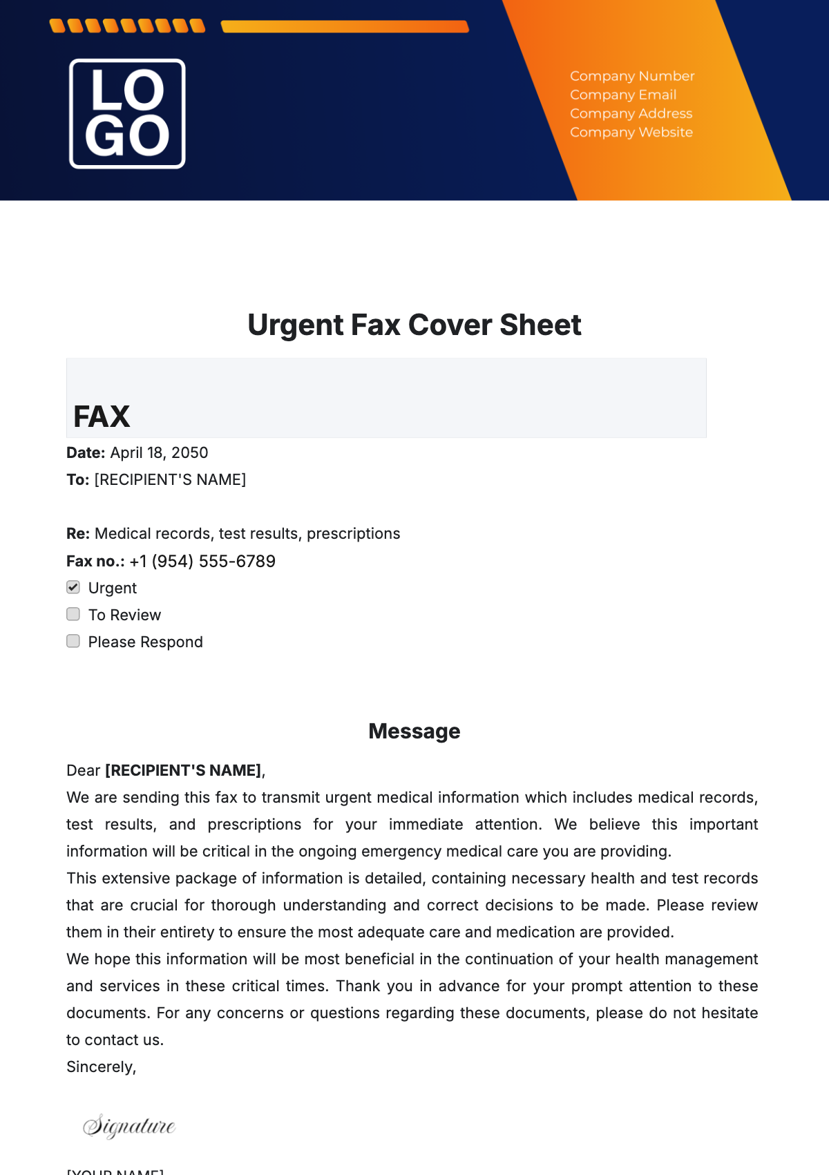 Printable Urgent Fax Cover Sheet - Edit Online & Download