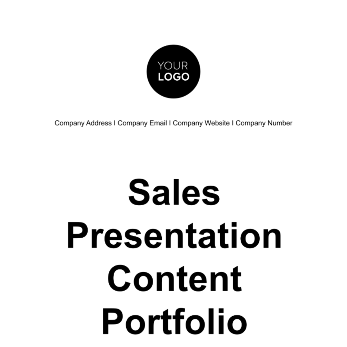 Free Sales Presentation Content Portfolio Template