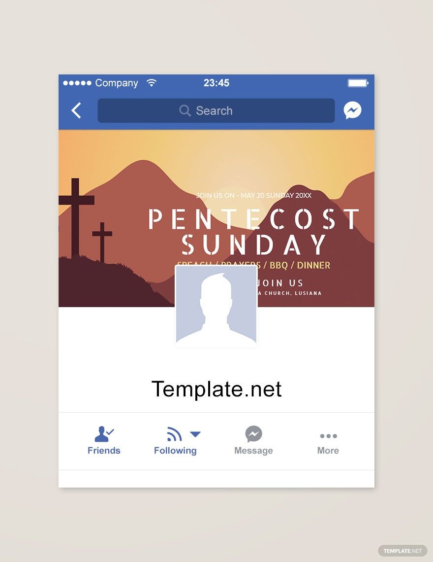 Free Pentecost Sunday Facebook App Cover Template in PSD