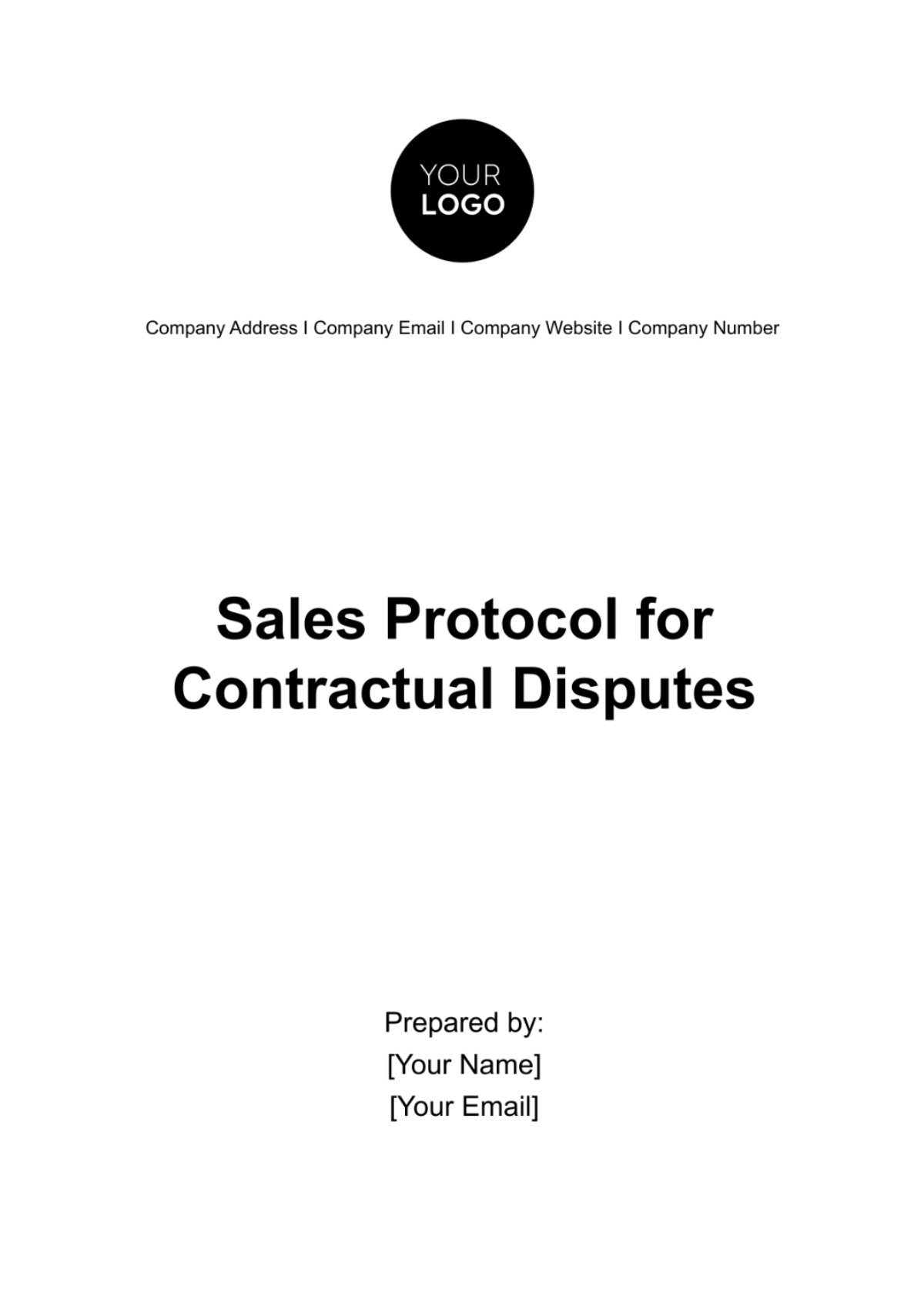 Sales Protocol for Contractual Disputes Template - Edit Online & Download