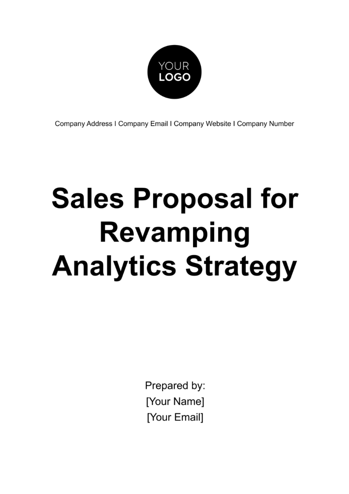 Sales Proposal for Revamping Analytics Strategy Template