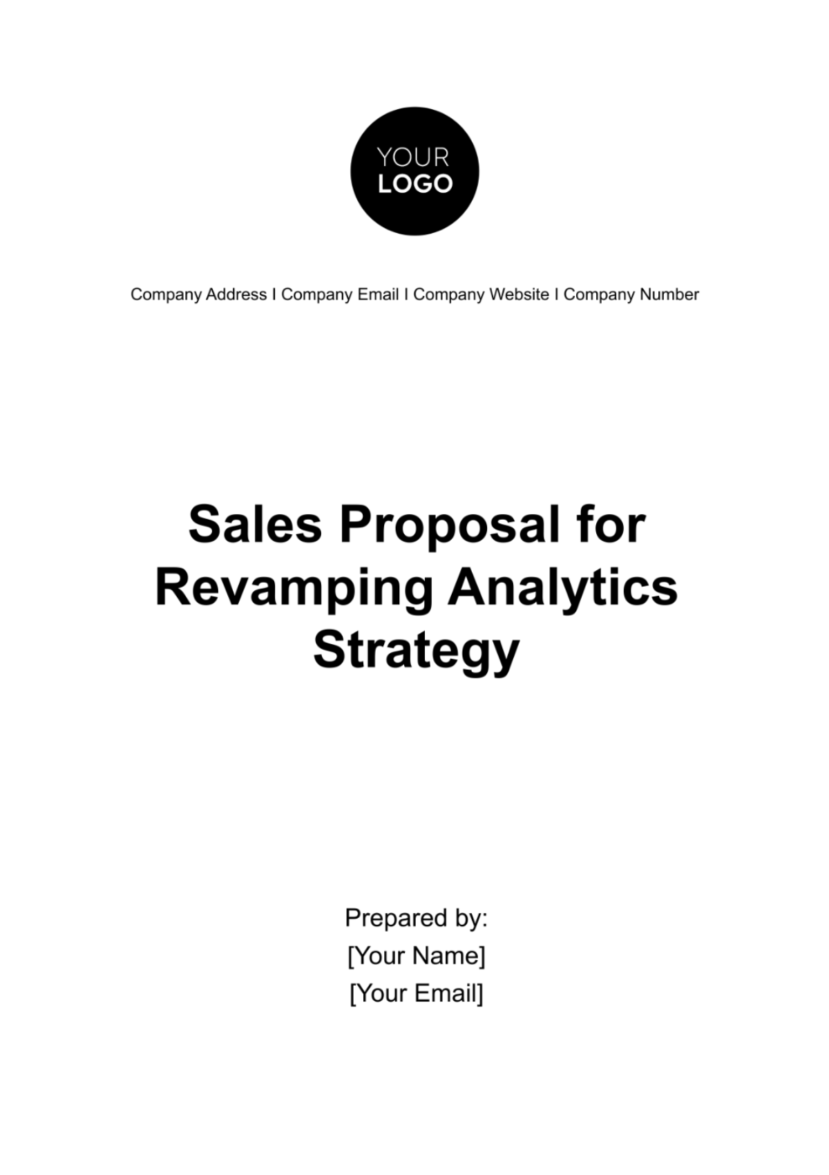 Sales Proposal for Revamping Analytics Strategy Template - Edit Online & Download