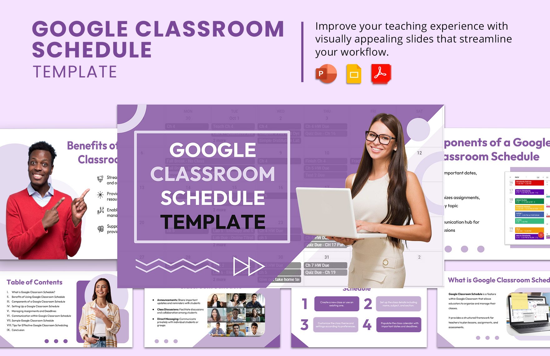 Google Classroom Schedule Template in PDF, PowerPoint, Google Slides