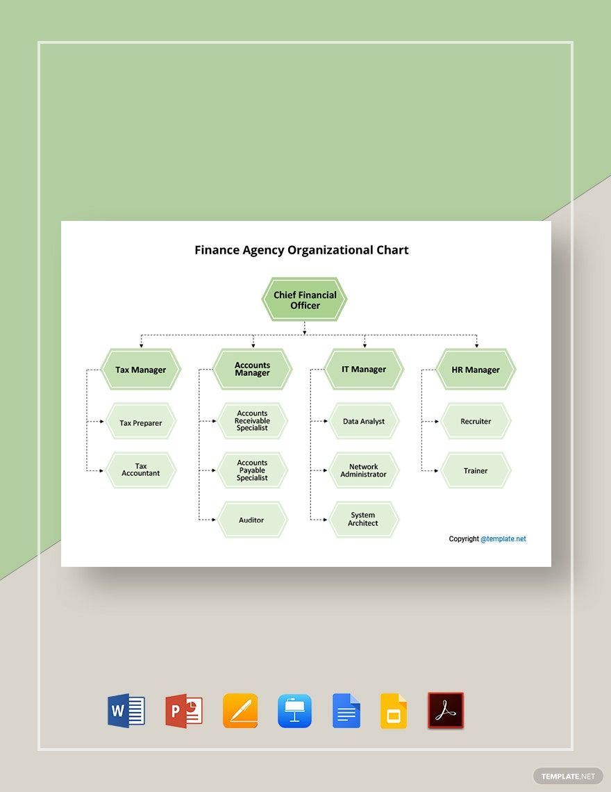 Finance Agency Organizational Chart Template