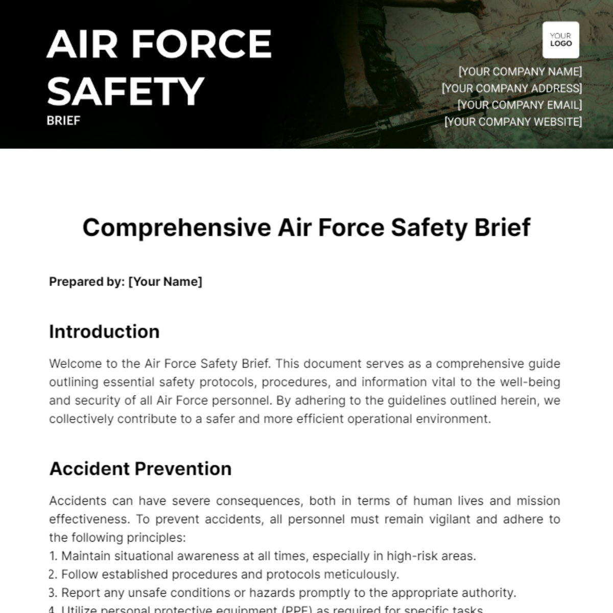 Air Force Safety Brief Template - Edit Online & Download