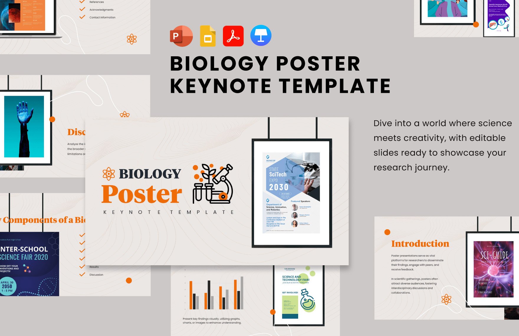 Biology Poster Keynote Template in PDF, PowerPoint, Google Slides, Apple Keynote