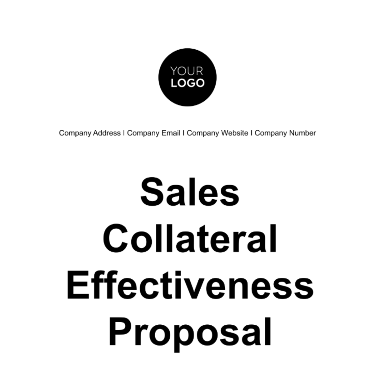 Free Sales Collateral Effectiveness Proposal Template
