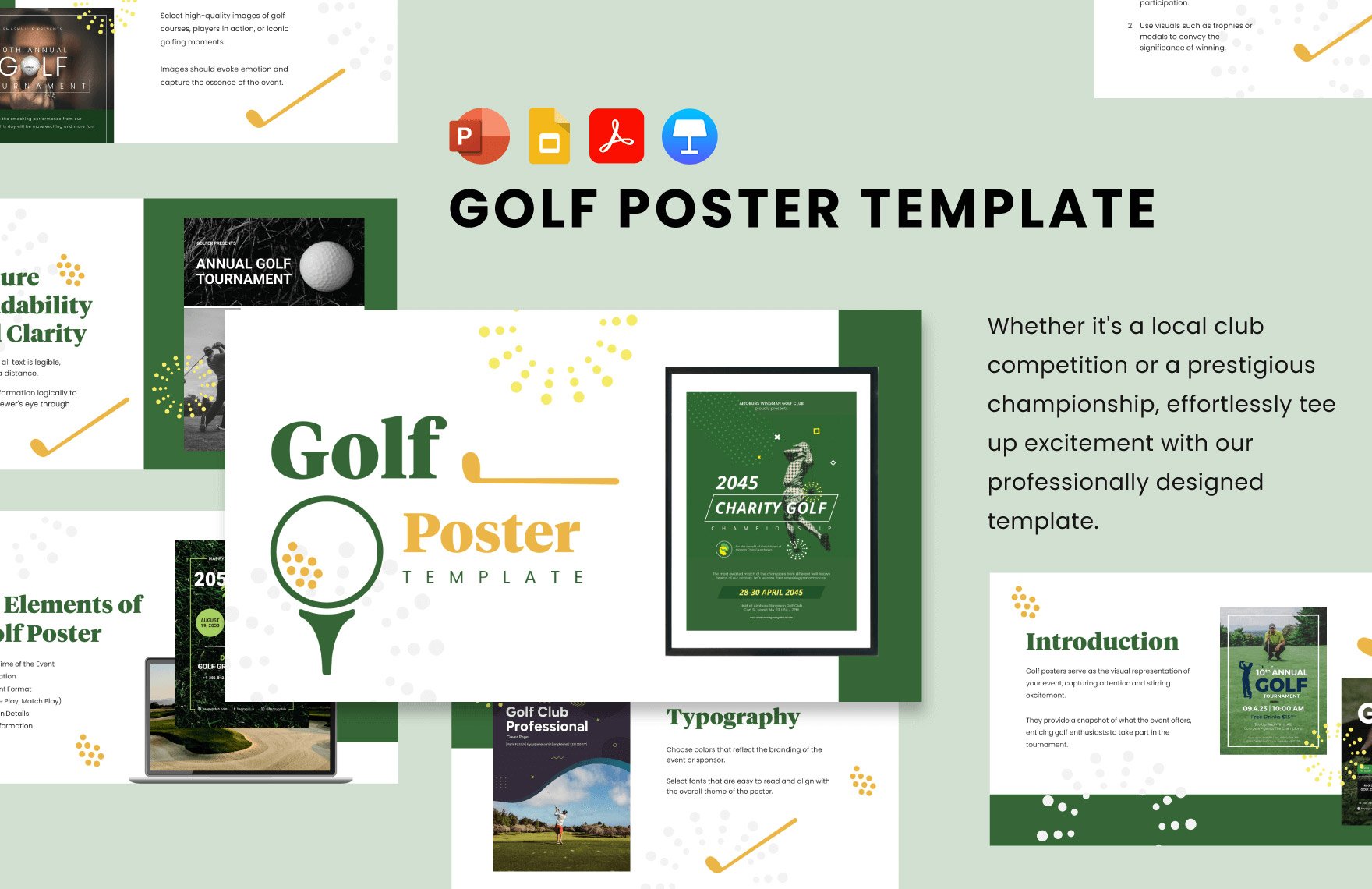 Golf Poster Template in PDF, PowerPoint, Google Slides, Apple Keynote