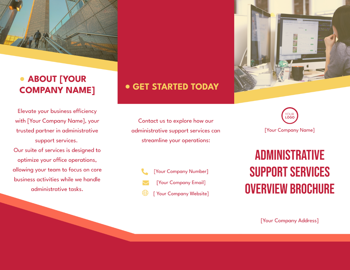 Administrative Support Services Overview Brochure Template