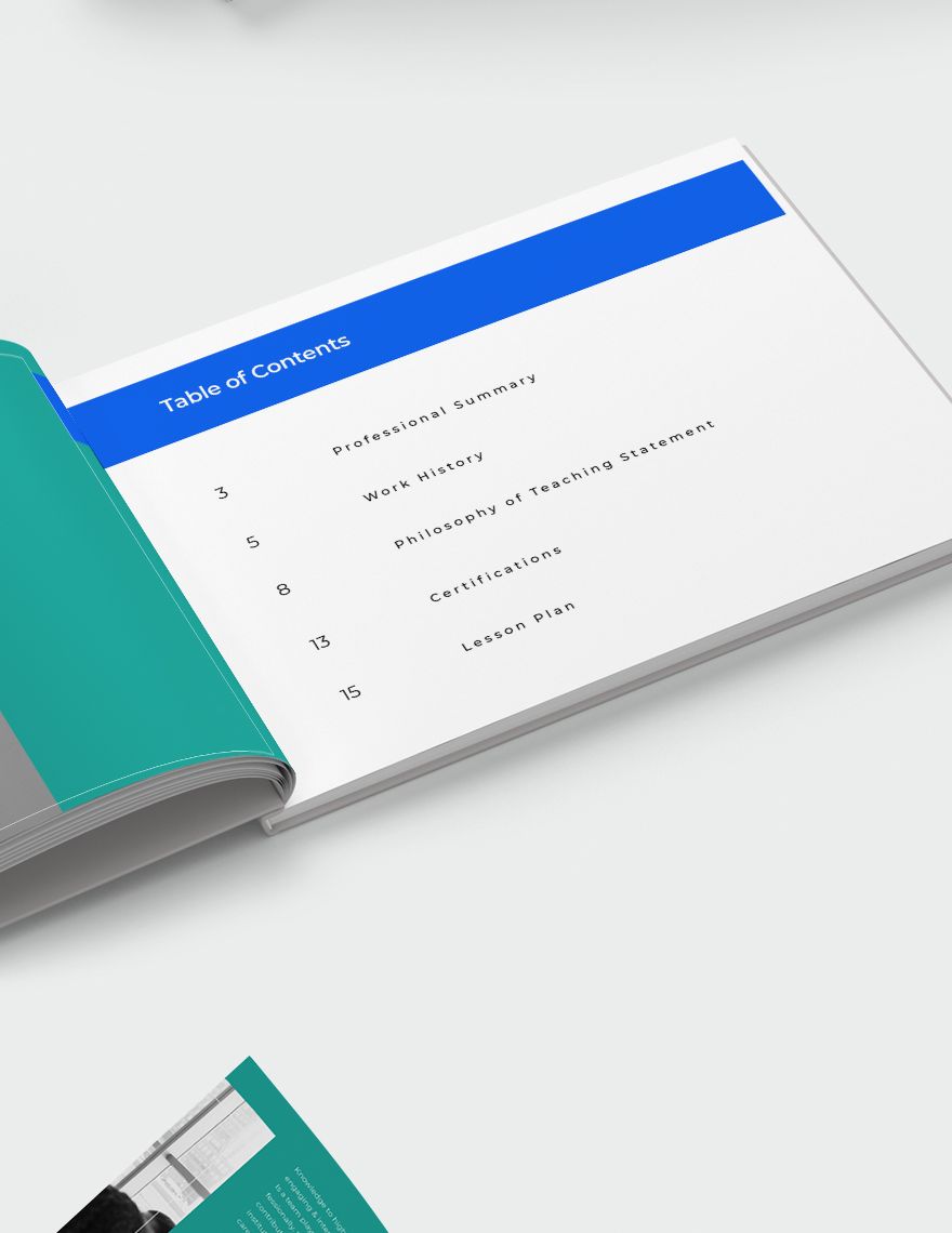 Teaching Portfolio Template Download in Word, Apple Pages, Publisher