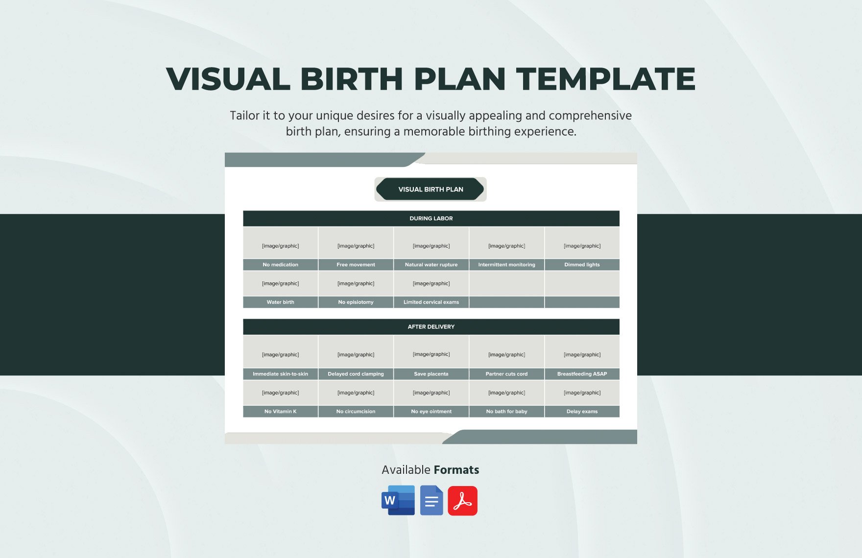 Visual Birth Plan Template in Word, Google Docs, PDF