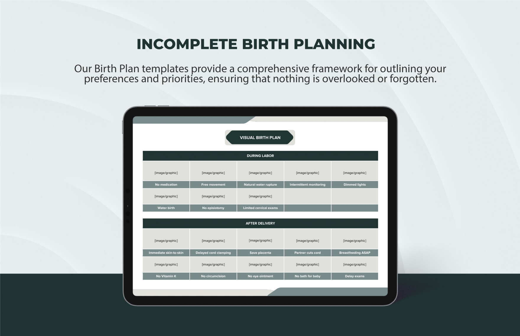 Visual Birth Plan Template