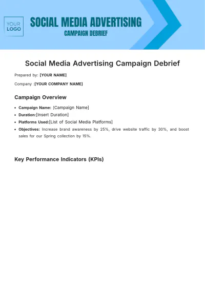 Free Social Media Advertising Campaign Debrief Template to Edit Online